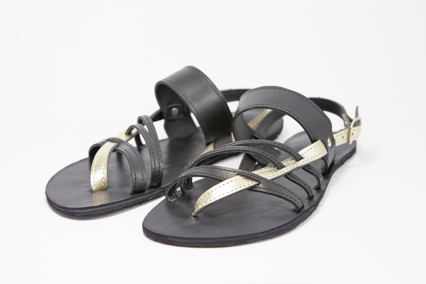 Barefoot sandals STRAPS DARKGOLD