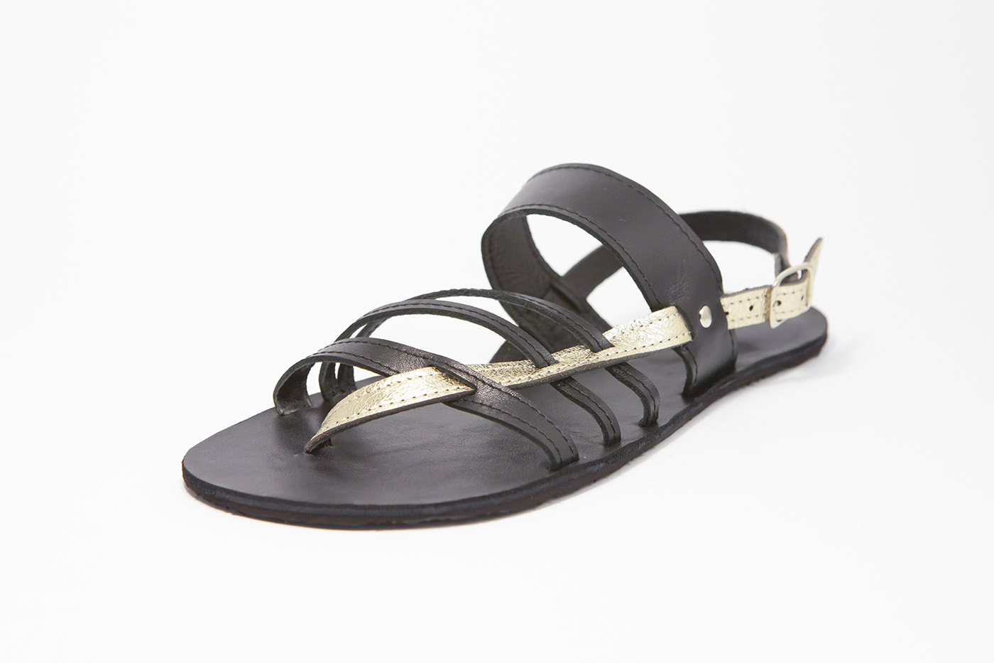 Barefoot sandals STRAPS DARKGOLD